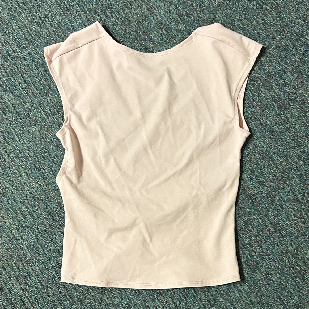 Elegant Light Pink Sleeveless/Backless Top